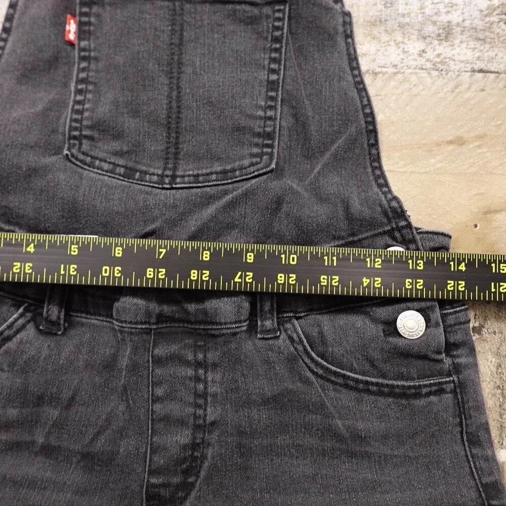 Levi's jeans bib overall‎ girl's 14 black denim red tab